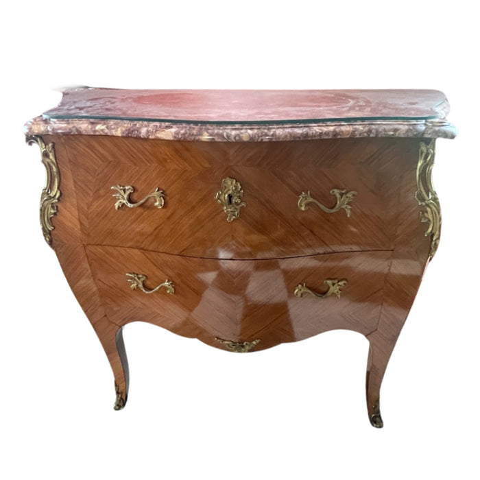 Pair French Marble Top Commodes - Glen Manor Galleries 