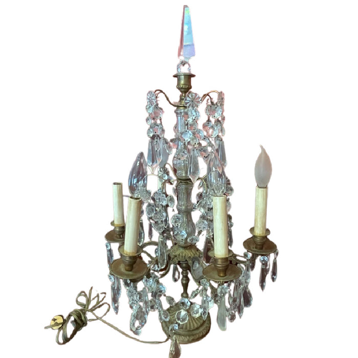 French Crystal Chandelier made into a Lamp - Glen Manor Galleries