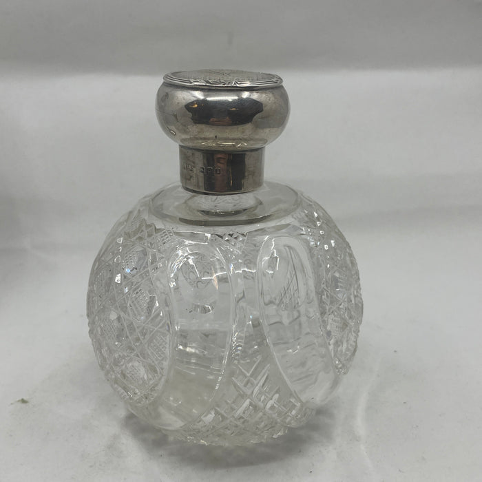 Selection of Cut Crystal Sterling Silver Topped Perfume Bottles - Glen Manor Galleries