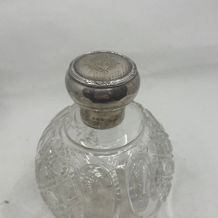 Selection of Cut Crystal Sterling Silver Topped Perfume Bottles - Glen Manor Galleries