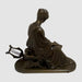 French Bronze Sculpture of a Seated Lady with Lyre - Glen Manor Galleries