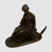 French Bronze Sculpture of a Seated Lady with Lyre - Glen Manor Galleries