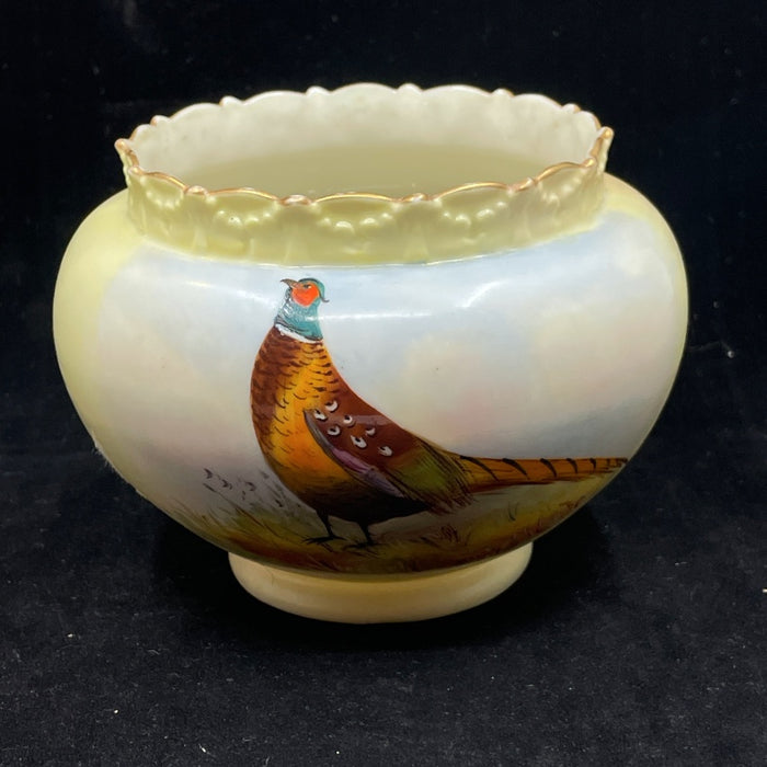 Royal Worcester Vase with Pheasant - Glen Manor Galleries 
