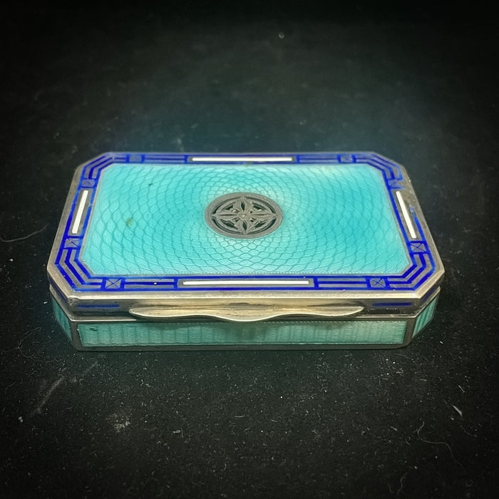 Continental Silver Enameled Box with Chinese Style Emblem - Glen Manor Galleries