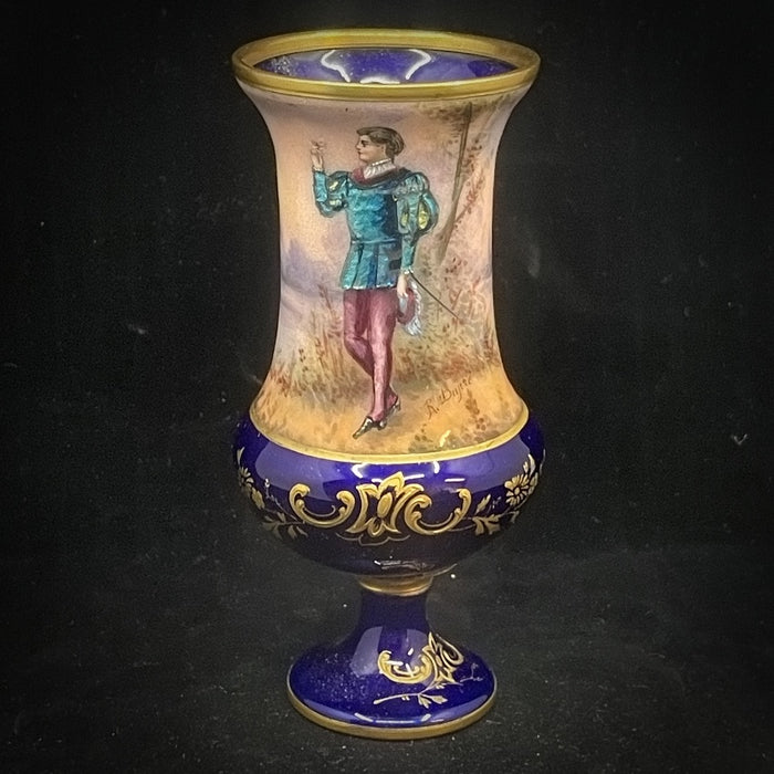 French Enamelled Sevres Style Vase - Glen Manor Galleries