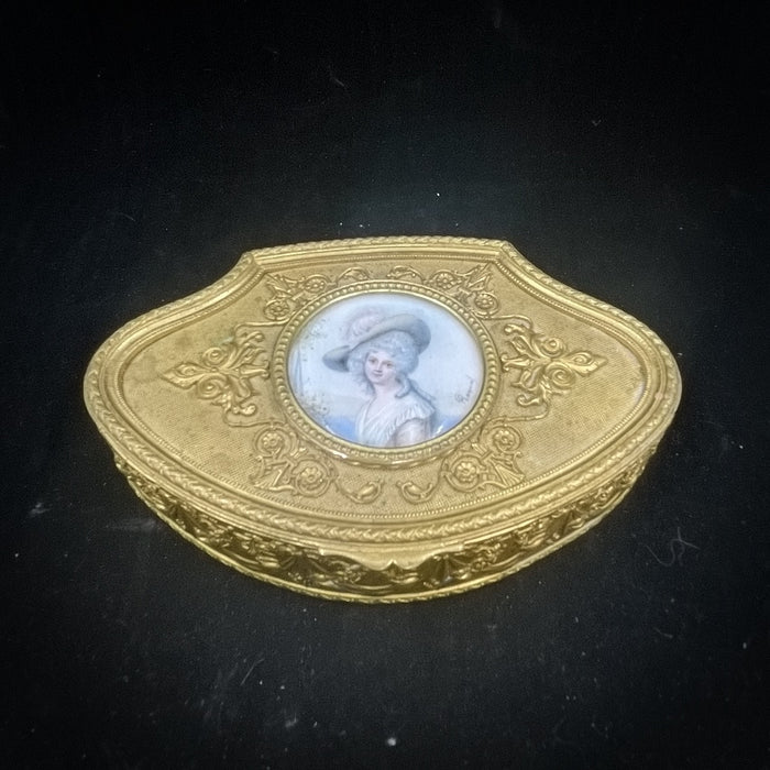 Bronze and Gilt French Kidney Shaped Jewelry Box - Glen Manor Galleries 