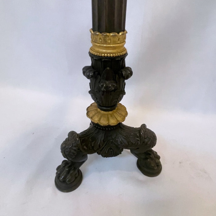 Tall Bronze and Black Gilded  3- Light Candelabra