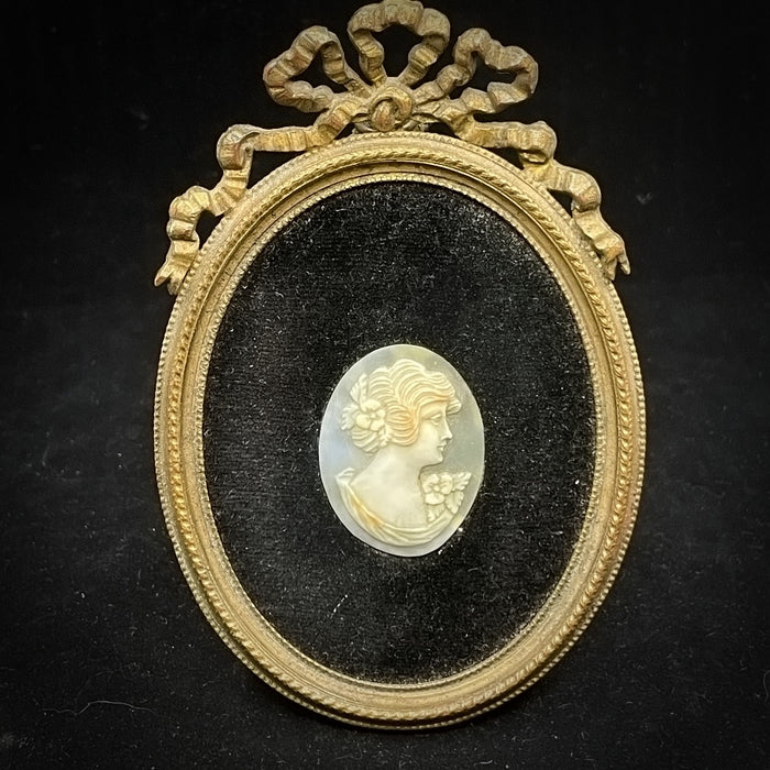 French Cameo in a Gilt Metal Frame - Glen Manor Galleries 