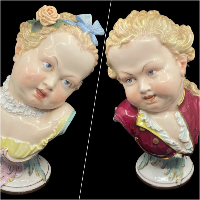 Pair of Royal Vienna Large Busts - Glen Manor Galleries 