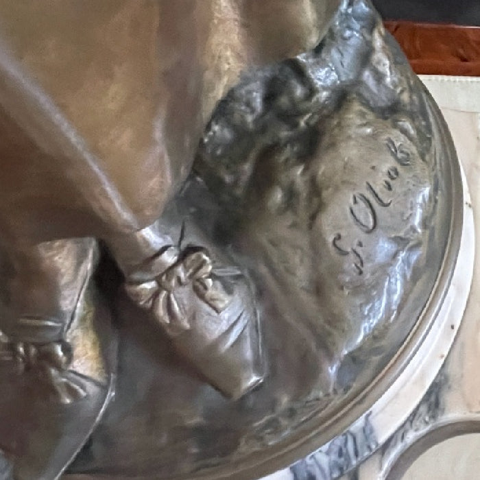 Spanish Bronze Statue on a Marble Base - Glen Manor Galleries 