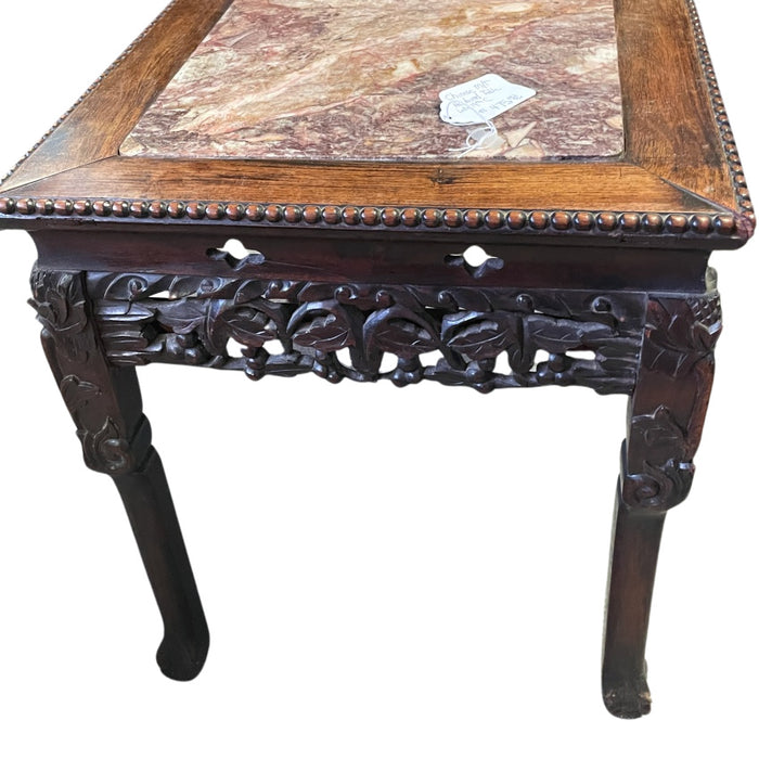 Carved Chinese  & Marble Topped Table  - Glen manor Galleries 