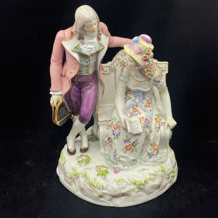 Meissen of a Man Courting a Woman Figurine - Glen Manor Galleries 