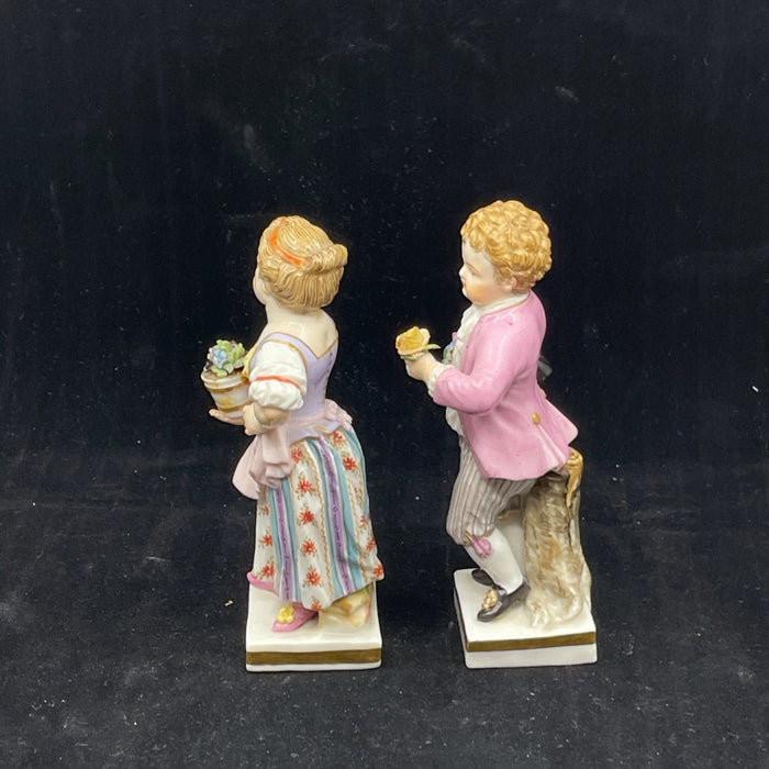 Pair of Meissen Boy & Girl Figurines