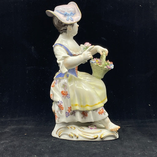 Meissen Figurine of a  Girl With Flower Basket - Glen Manor Galleries
