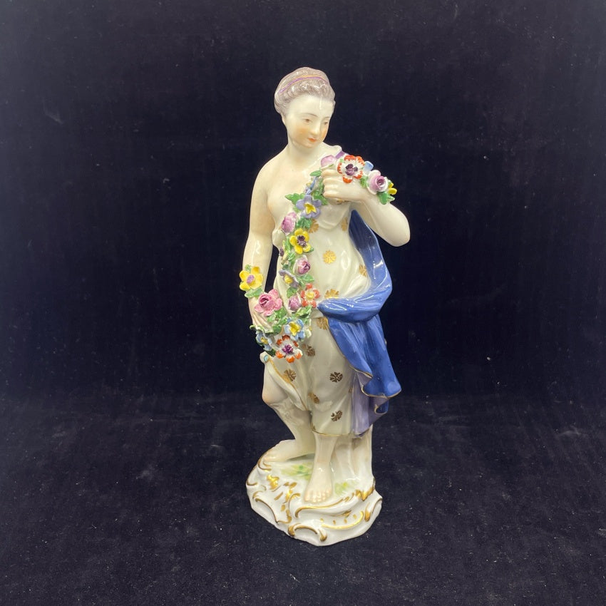 Meissen Woman With A Garland of Flowers - Glen Manor Galleries 