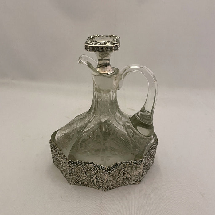 Crystal Decanter with Silver Mounts - Glen Manor Galleries