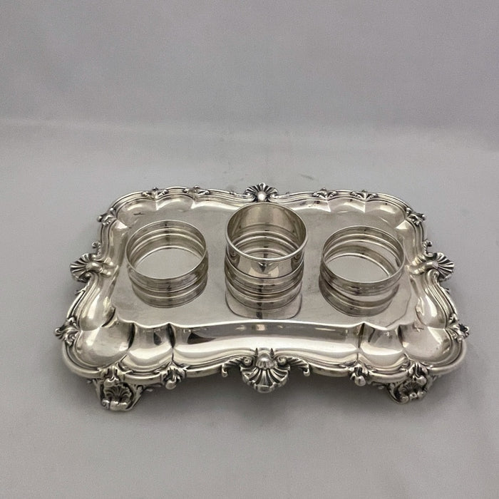 Georgian English Sterling Silver Double Inkwell - Glen Manor Galleries 