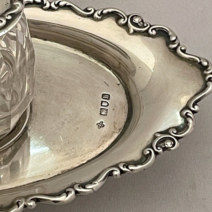 English Sterling Silver Single Inkwell - Glen Manor Galleries 