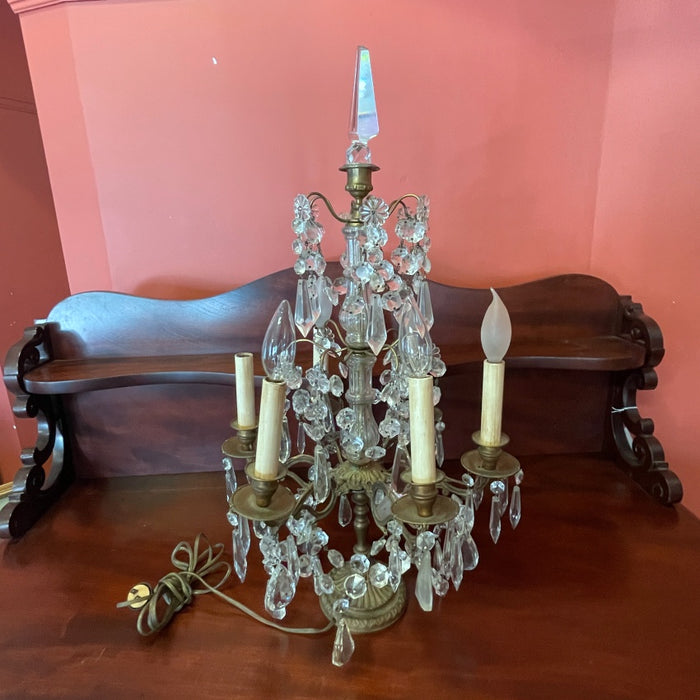 French Crystal Chandelier made into a Lamp - Glen Manor Galleries